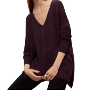 ARITZIA Babaton Wool Linen Blend Sweater, Dark Purple Plum, XS (oversize…